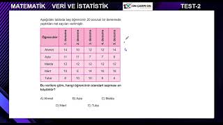 Veri ve İstatistik Test 2 Soru 2 [upl. by Okechuku]