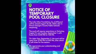 🌊 Notice of Temporary Pool Closure 🌊 [upl. by Stalder]