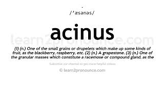 How to pronounce Acinus  English pronunciation [upl. by Deena]