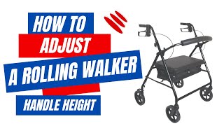 How to adjust a Rollator walker handle height [upl. by Emogene715]