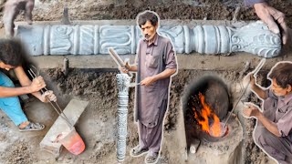 Crafting an Aluminum Newel Post  Sand Casting Process by a Skilled 60YearOld Artisan [upl. by Atirahc665]