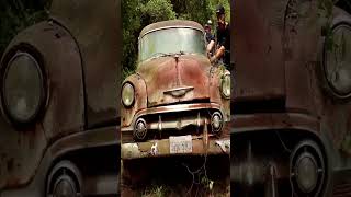 Rescuing ABANDONED 1953 Chevy Bel Air From The Woods After 50 Years Shorts  RESTORED [upl. by Asilrac]