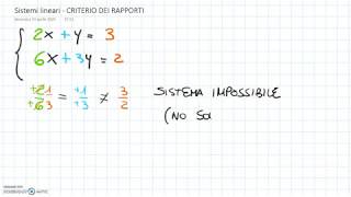 Sistemi lineari criterio dei rapporti [upl. by Whatley]