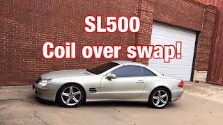 Mercedes SL500 with Strutmasters coil overs home garage install [upl. by Poole]