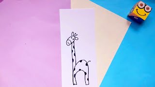 How to Draw a Giraffe with the Letter h Easy Drawing Ideas for Beginners [upl. by Alletneuq]