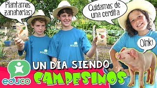 ¡¡Somos CAMPESINOS por un DÍA 🏡 SEMBRAMOS y cuidamos de una CERDITA 🐖 REGALOS EDUCO Guatemala 😋 [upl. by Quintus]