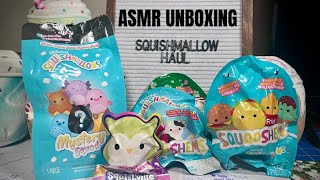 Squishmallow haul amp unboxing ASMR  crinkle sounds tapping no talking [upl. by Denoting502]