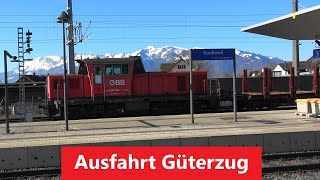 Bahnhof Rankweil RH2068 mit Güterzug nach Verschub bei Ausfahrt➡️Feldkirch [upl. by Melody]