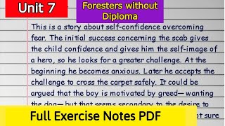 Class 11 English  Unit 7 Forester without Diplomas Exercise amp Grammar [upl. by Kenleigh716]