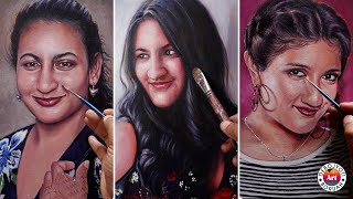 Capturing Sisterly Bonds Acrylic Portrait Painting of Three Sisters by Debojyoti Boruah [upl. by Max]