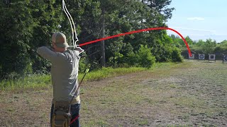 Shooting TRAD BOW class at 80 YARDS [upl. by Odrick]