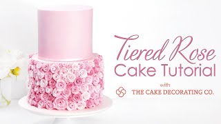 Making This Two Tier Fondant Rose Cake With The Cake Decorating Company  Cake Tutorial [upl. by Ragouzis]