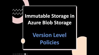 Lab  Azure Blob Immutable Storage  Version Level Policies [upl. by Foah]