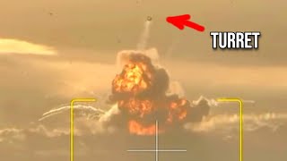 Ukrainian Forces Destroy a Russian turtle tank sending its turret to fly up high [upl. by Gregson450]