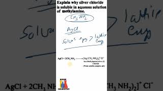 AgCl in Methylamine  1 Minute Chemistry  jeemains neet [upl. by Dera]