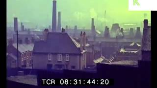 1959 Stoke on Trent Skyline Smoking Chimneys Industrial  Rare Colour 35mm 1950s UK Film [upl. by Solrak]