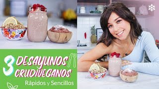 3 Desayunos Crudiveganos I Recetas para Bajar de Peso [upl. by Uzzia]