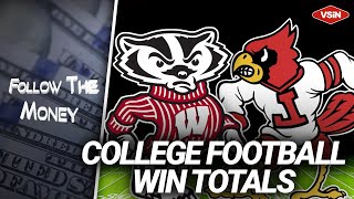 College Football Win Totals Wisconsin Badgers and Louisville Cardinals [upl. by Eilzel]