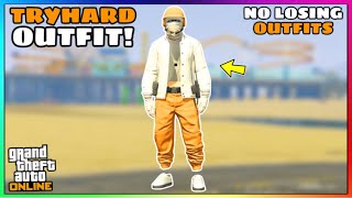 Easy Orange Joggers Invisible Torso Glitch Tryhard Modded Outfit No Transfer GTA Online [upl. by Radferd385]