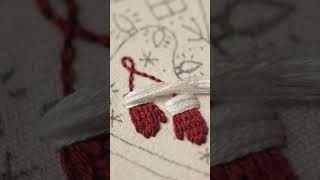 How to stitch mittens  Merry Christmas ornament 🤍🧤 [upl. by Orola499]