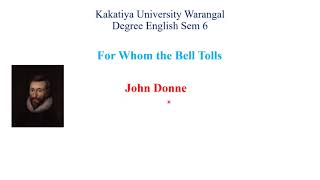 For Whom the Bell Tolls poem by John Donne Analysis amp Summary [upl. by Whitson]