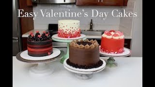 Easy Valentines Day Cake Ideas  CHELSWEETS [upl. by Tecil]