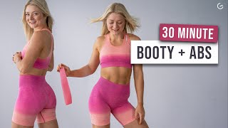 30 MIN BOOTY  ABS  WITH MINI BAND No Repeat Home Workout [upl. by Laius]