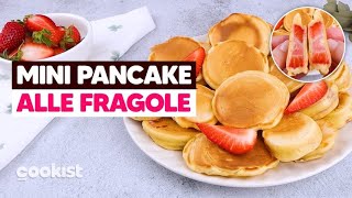 MINI PANCAKES CON LE FRAGOLE per una colazione facile e golosa 🍓 [upl. by Alleoj665]