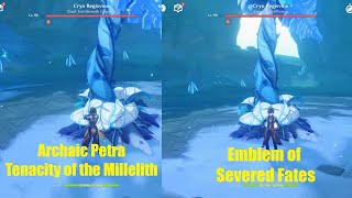 Zhongli Tenacity of the Millelith amp Archaic Petra Vs Emblem of Severed Fate  Genshin Impact [upl. by Nihahs]