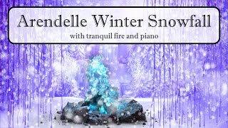 Arendelle Winter Snow with Relaxing Fire amp Tranquil Piano  Inspired by Frozens Arendelle Yule Log [upl. by Mairem]