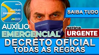 NOVAS REGRAS AUXÍLIO EMERGENCIAL 2021 CONFIRMADAS EM DECRETO DE BOLSONARO SAIBA TODAS AS NOVIDADES [upl. by Kcirb]