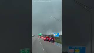 A Tornado Can Be Seen Ripping Off Part Of A Building In Florida  Hurricane Milton [upl. by Eivets]