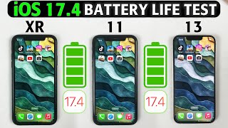 iOS 174 Battery Life Drain Test  iPhone XR vs iPhone 11 vs iPhone 13 BATTERY LIFE TEST in 2024 [upl. by Jeanelle]