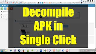 Decompile APK to Source Code in Single Click [upl. by Crim]