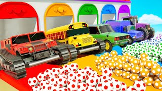 Wheels on the Bus Ten in The Bed Song  🌈 Car Garage Adventure  Nursery Rhymes amp Kids Songs [upl. by Yelwah]