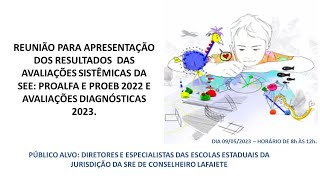 RESULTADOS DAS AVALIAÇÕES SIMAVE 2022 PROALFA E PROEB E AVALIAÇÃO DIAGNÓSTICA 2023 [upl. by Akemak]