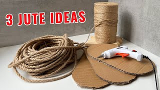 DIY😍 THE 3 BEST IDEAS OF CRAFTS FROM JUTE ROPE AND CARDBOARD WITH YOUR OWN HANDS [upl. by Ahsinal62]