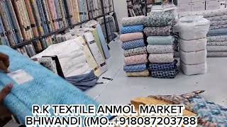 100 COTTON FABRICS  RK TEXTILES ANMOL MARKET BHIWANDI MOBILE NUMBER 8087203788 [upl. by Eirojam]