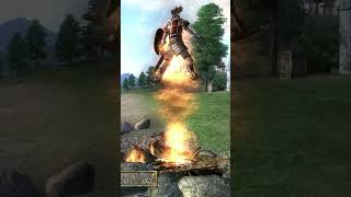 Oblivion vs Skyrim  Standing in Fire Comparison elderscrolls [upl. by Ajssatsan]