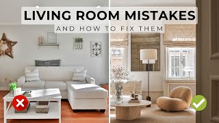 10 Living Room Interior Design Mistakes amp How To Fix Them [upl. by Saxon]