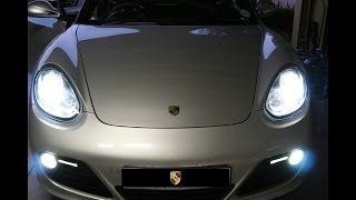 Cayman Headlight HID Conversion [upl. by Lozar]