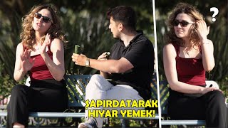 ABSÜRT İĞRENÇ HIYAR YEME ŞAKASI  ŞAPIRDATARAK YEMEK YEME [upl. by Meenen]