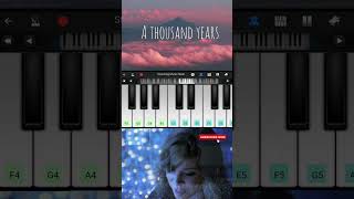 A Thousand Years Easy Piano Tutorial shorts christinaperri [upl. by Jamesy887]