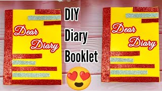 DIY diary booklet for school projectdiary making ideas [upl. by Eolc]