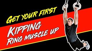 How To Get Your FIRST Kipping Ring Muscle Up For CrossFit  WODprep ✨ [upl. by Nosduj]