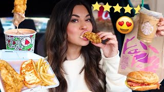 Eating my TOP FAVORITE FAST FOOD ITEMS for 24 HOURS [upl. by Amehr]