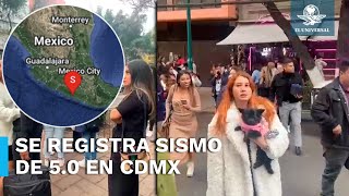 Sismo de magnitud 50 sacude la CDMX [upl. by Ynes]