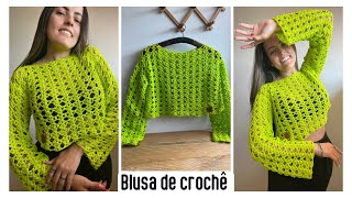 Blusa Fácil de crochê HandmadebyMih [upl. by Maier]