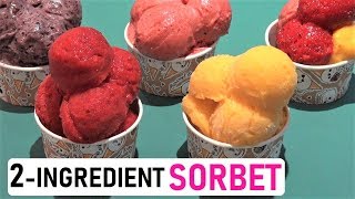 2Ingredient Sorbet 3 Ways  EASY Homemade Sorbet Recipe [upl. by Marti]