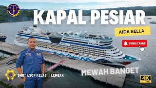 Kapal Pesiar AIDA BELLA Sandar di Terminal Gili Mas Lombok dilihat dari udara memakai Drone DJI [upl. by Odarbil]